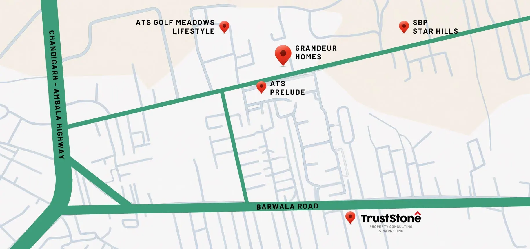 grandeur homes derabassi location map