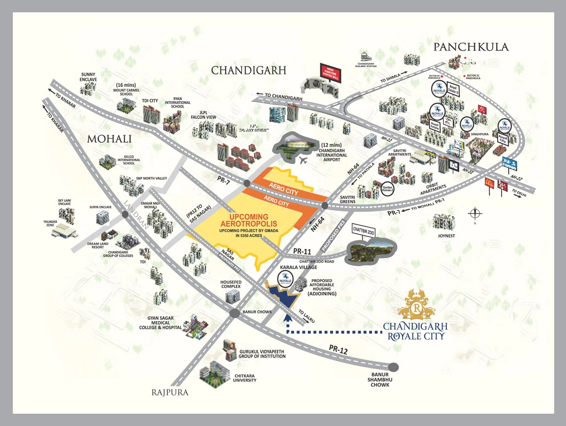 chandigarh royale city location map